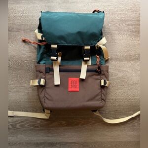 Topo Designs Rover Classic Backpack in Forest and Cocoa